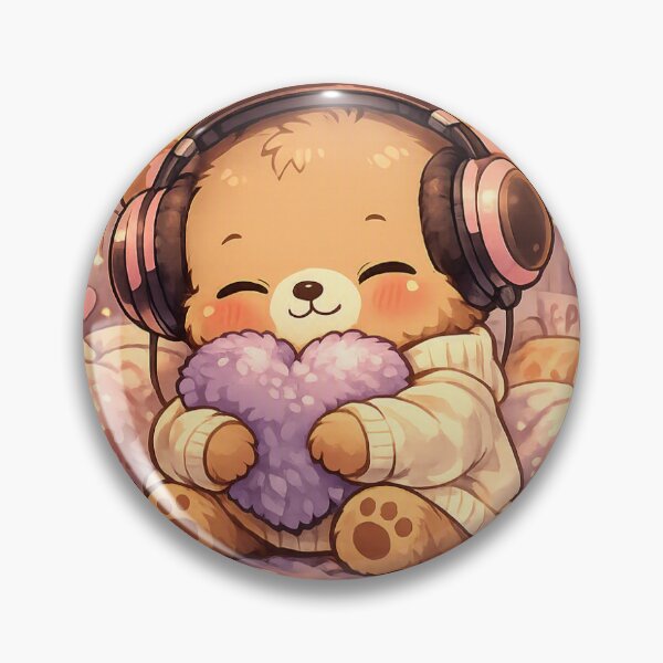 Item preview, Cozy Kpop Bear Sticker Kawaii Music Fan Aesthetic for Introverts & Kpop Lovers designed and sold by CutePrintCorner.