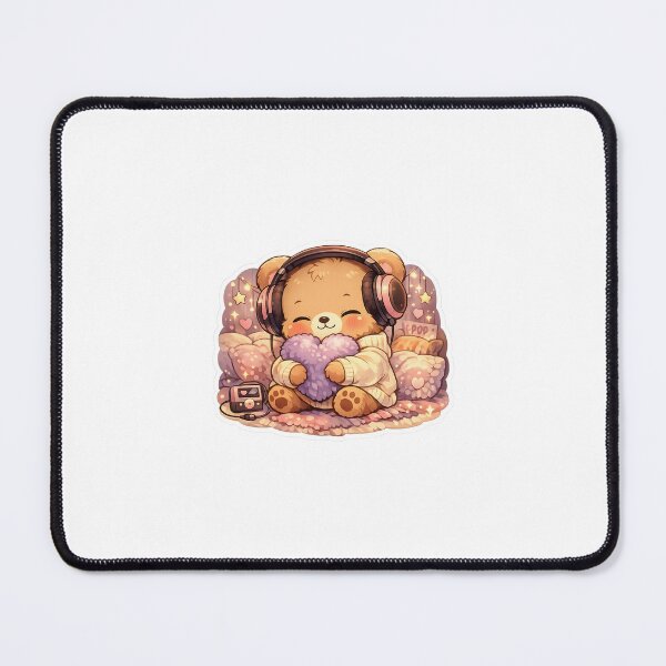 Item preview, Cozy Kpop Bear Sticker Kawaii Music Fan Aesthetic for Introverts & Kpop Lovers designed and sold by CutePrintCorner.