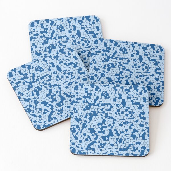 Item preview, Mosaic Camouflage Stained Glass Patterns in Blue on Light Blue designed and sold by ShopieHome.