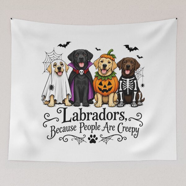 Item preview, Labradors Because People are Creepy Halloween Dogs  designed and sold by HarinDonreka.