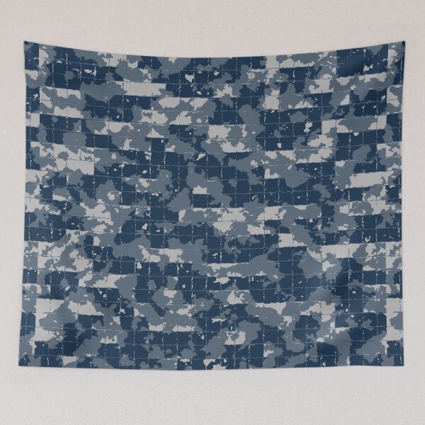 Item preview, Winter Camo Mosaic Tiles Patterns in Blue Shades designed and sold by ShopieHome.