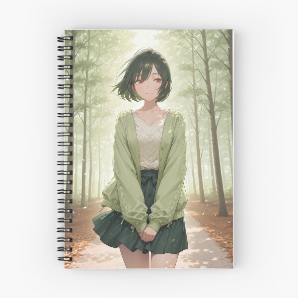 Item preview, Forest Green Trail – Autumn Birch Forest Anime Girl designed and sold by SEIMEI2025.