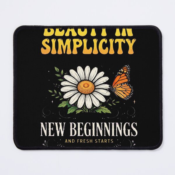 Item preview, Beauty In Simplicity New Beginnings Daisy Butterfly Quote Art designed and sold by Vibe-Vary.