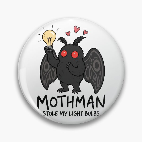 Item preview, Mothman Stole My Light Bulbs Funny Cryptid Cartoon designed and sold by ShirtWreck.