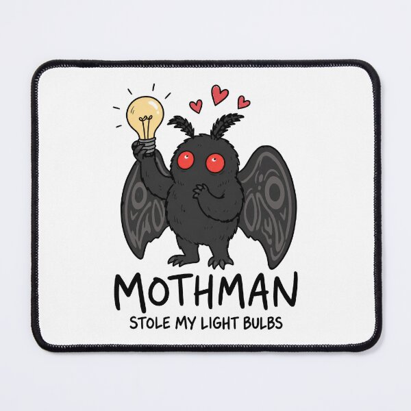 Item preview, Mothman Stole My Light Bulbs Funny Cryptid Cartoon designed and sold by ShirtWreck.