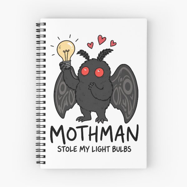 Item preview, Mothman Stole My Light Bulbs Funny Cryptid Cartoon designed and sold by ShirtWreck.