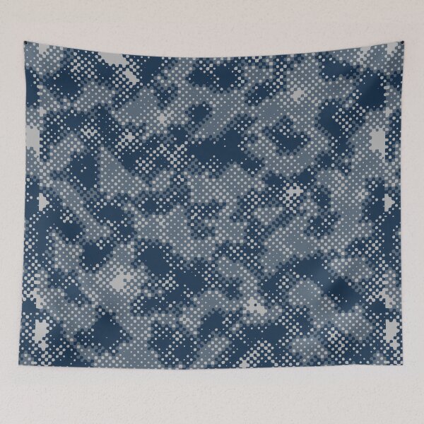 Item preview, Winter Camouflage Digital Dots Patterns in Blue Shades designed and sold by ShopieHome.