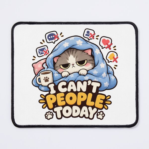 Item preview, Funny Introvert Cat I Can't People Today Cozy Blanket designed and sold by VELORIA706.