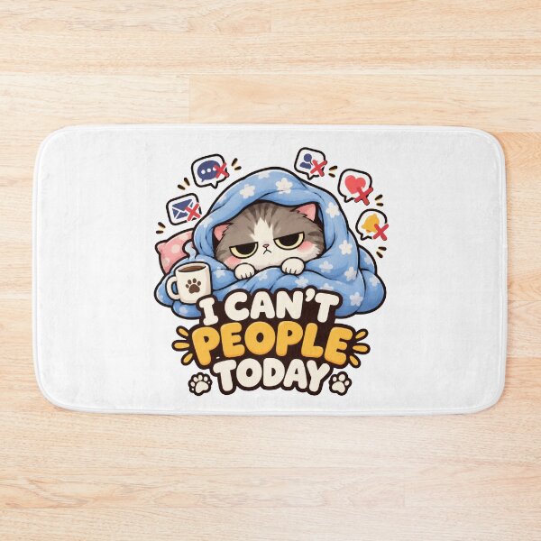 Item preview, Funny Introvert Cat I Can't People Today Cozy Blanket designed and sold by VELORIA706.