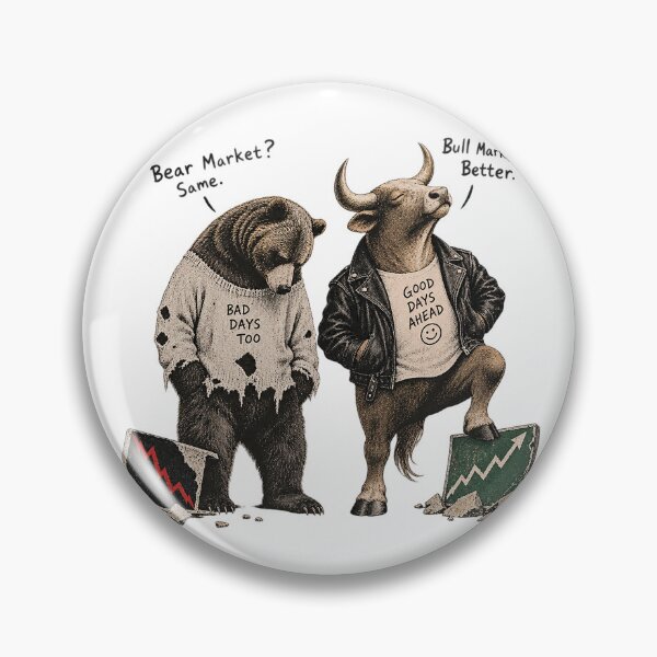 Item preview, Bull vs Bear Market Good Days Ahead Financial Trader Contrast Art designed and sold by zzz888.
