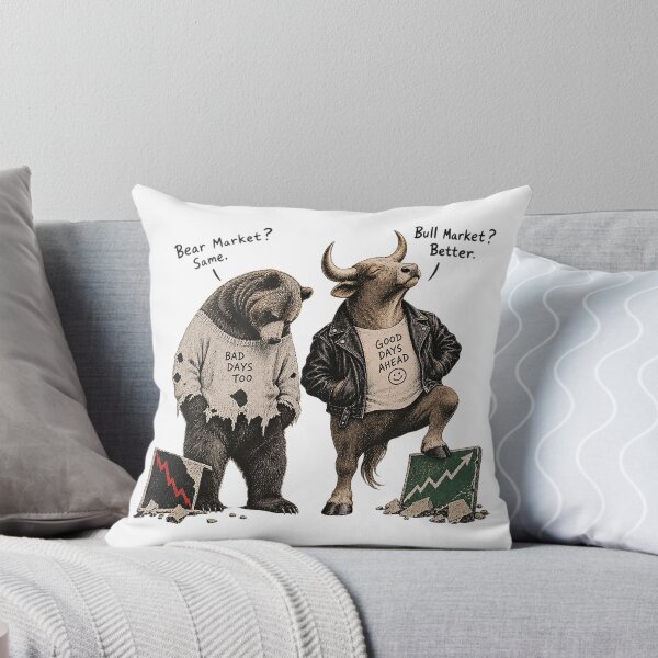Item preview, Bull vs Bear Market Good Days Ahead Financial Trader Contrast Art designed and sold by zzz888.