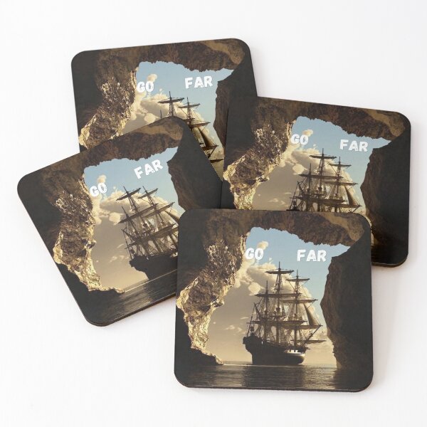 Item preview, Go Far Sailing Ship Voyage - Vintage Pirate Cave Adventure designed and sold by Farahsalama.