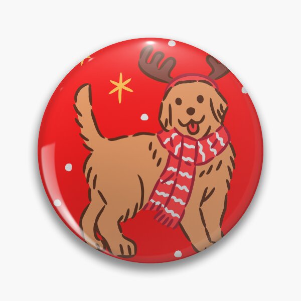 Item preview, Cute Golden Retriever wearing Reindeer Antlers and Christmas Scarf designed and sold by monkik.