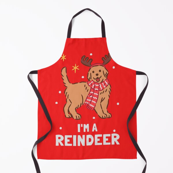 Item preview, Cute Golden Retriever wearing Reindeer Antlers and Christmas Scarf designed and sold by monkik.