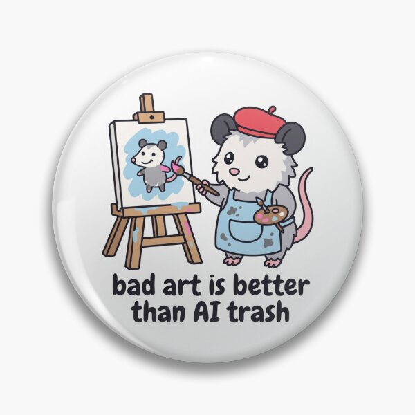 Item preview, Bad Art Is Better Than AI Trash Artist Possum Painter Funny Anti AI Quote designed and sold by raedattia.