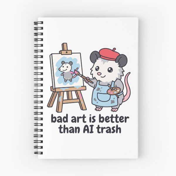 Item preview, Bad Art Is Better Than AI Trash Artist Possum Painter Funny Anti AI Quote designed and sold by raedattia.