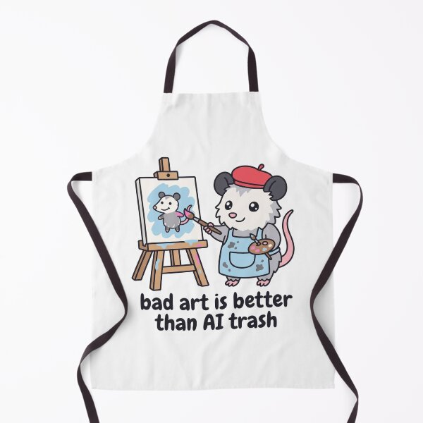 Item preview, Bad Art Is Better Than AI Trash Artist Possum Painter Funny Anti AI Quote designed and sold by raedattia.