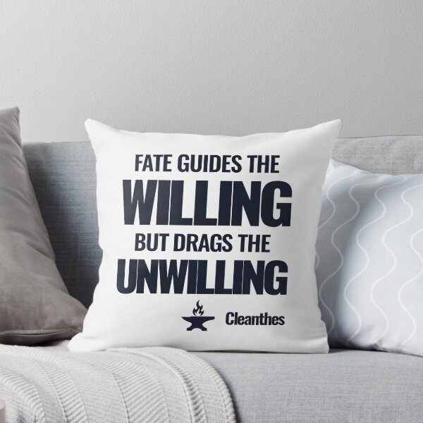 Item preview, Fate Guides the Willing but Drags the Unwilling - Cleanthes - Bold Stoic Quote - Dark Version designed and sold by Stoic Core.