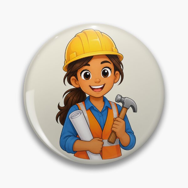 Item preview, Cute Girl Construction Worker Illustration with Hard Hat designed and sold by Theproxmrt.