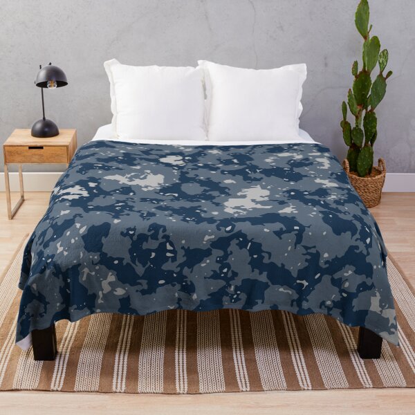 Item preview, Winter Camouflage Glass Canvas Camo Patterns in Blue Shades designed and sold by ShopieHome.