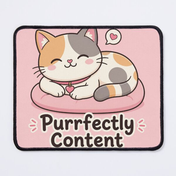 Item preview, Purrfectly Content Funny Cat Illustration | Cute Pun Gift designed and sold by moonlit.ink.shop.