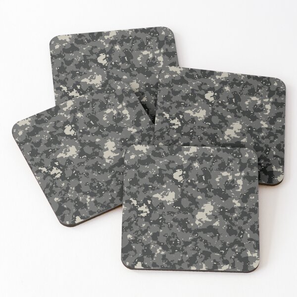 Item preview, Gray Camouflage Glass Canvas Camo Patterns in Grey Shades and Black designed and sold by ShopieHome.