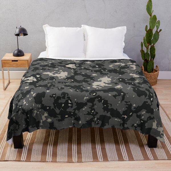 Item preview, Gray Camouflage Glass Canvas Camo Patterns in Grey Shades and Black designed and sold by ShopieHome.