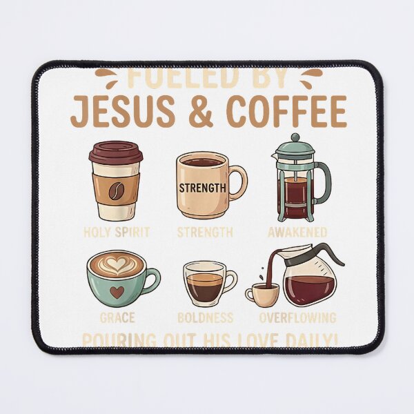 Item preview, Fueled by Jesus & Coffee Pouring Out His Love Daily T-Shirt designed and sold by gidget-gadget.