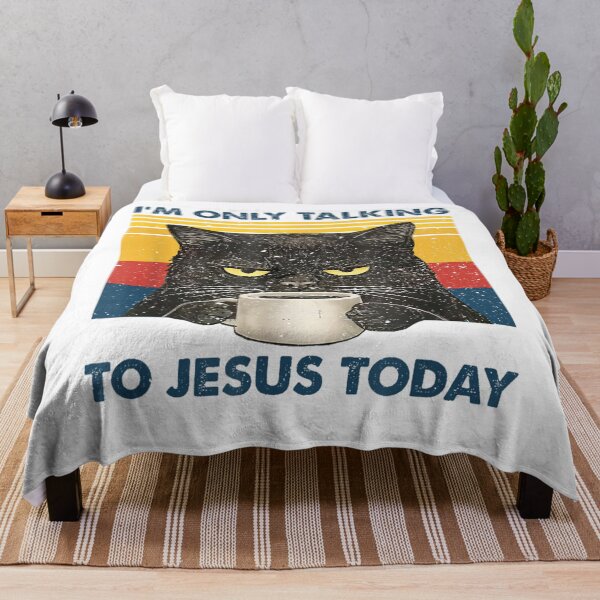 Item preview, I'm Only Talking to Jesus Today Christian Black Cat Coffee designed and sold by ALICIAxGONZALEZ.