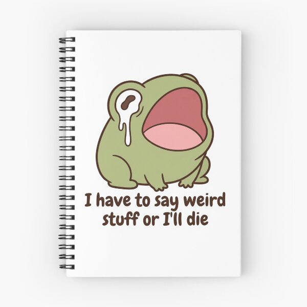 Item preview, I Have To Say Weird Stuff Or I'll Die Screaming Frog ADHD Neurodivergent Funny Meme designed and sold by raedattia.
