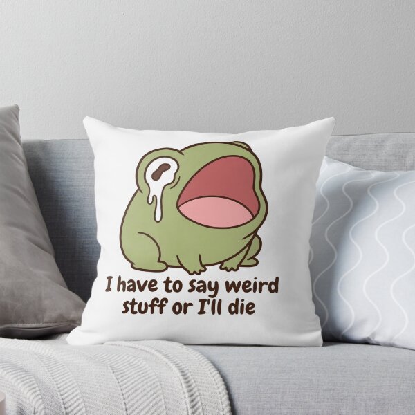 Item preview, I Have To Say Weird Stuff Or I'll Die Screaming Frog ADHD Neurodivergent Funny Meme designed and sold by raedattia.