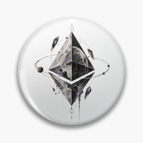 Item preview, Cosmic Ethereum Celestial Moon Sacred Geometry Crystal Art designed and sold by zzz888.