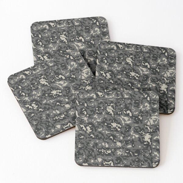 Item preview, Gray Camo Glass Blocks Camouflage Patterns in Grey Shades and Black designed and sold by ShopieHome.
