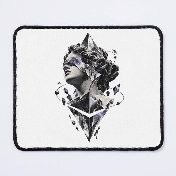 Item preview, Cosmic Ethereum Classical Statue Crystal Mask Surreal Art designed and sold by zzz888.