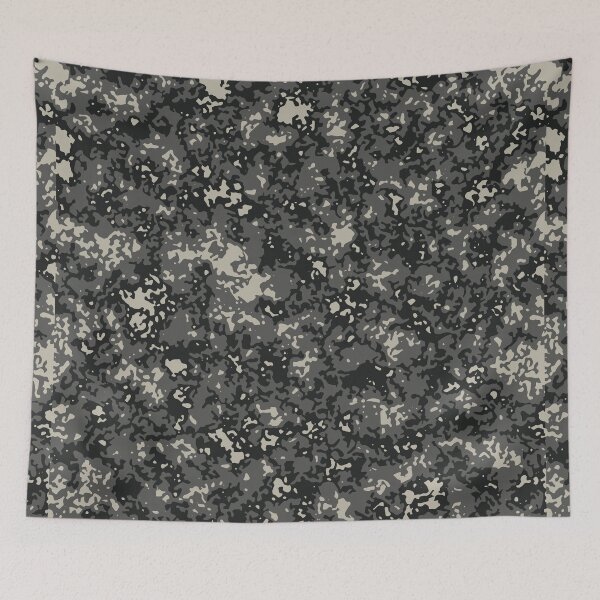 Artikelvorschau, Graue Camouflage-Digitalschwamm-Camouflagemuster in Grautönen und Schwarz entworfen und verkauft von ShopieHome.