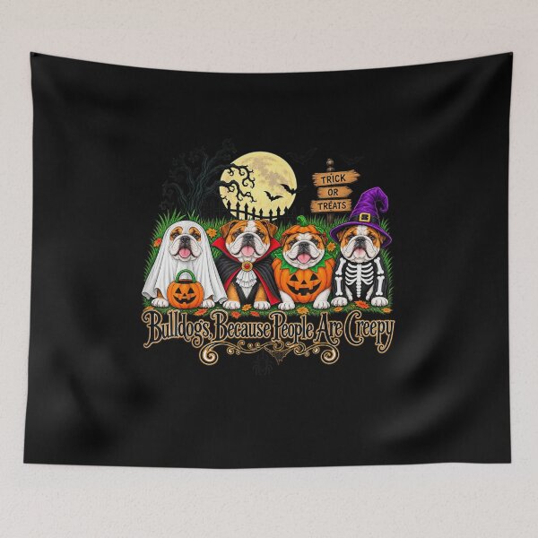 Item preview, Bulldogs Because People are Creepy Halloween Dogs  designed and sold by LakenDraphil.