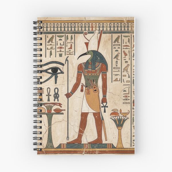 Item preview, Thoth the Scribe: Ancient Egyptian Hieroglyph Tomb Fresco Art designed and sold by FreiherrPK.