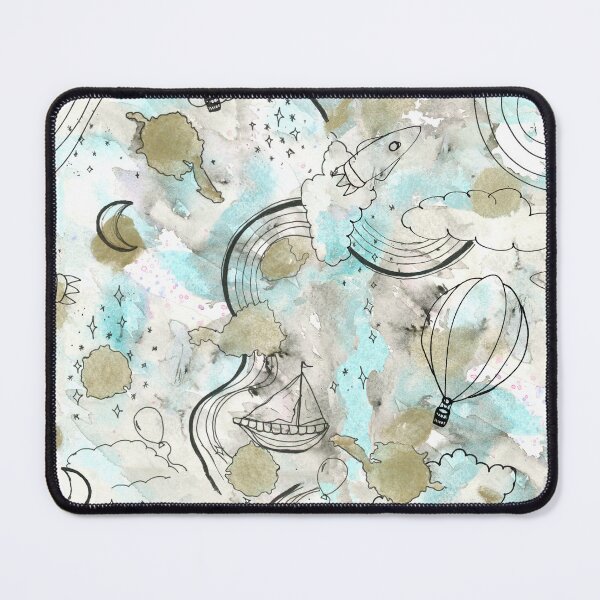 Item preview, Dreamy Sky Nursery Pattern - Hot Air Balloons, Moon & Stars Baby Print designed and sold by FaireWaveArt.