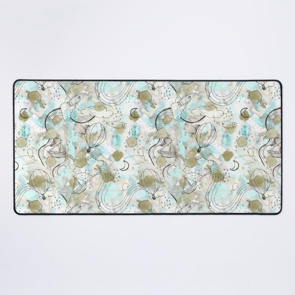 Item preview, Dreamy Sky Nursery Pattern - Hot Air Balloons, Moon & Stars Baby Print designed and sold by FaireWaveArt.