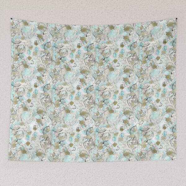 Item preview, Dreamy Sky Nursery Pattern - Hot Air Balloons, Moon & Stars Baby Print designed and sold by FaireWaveArt.