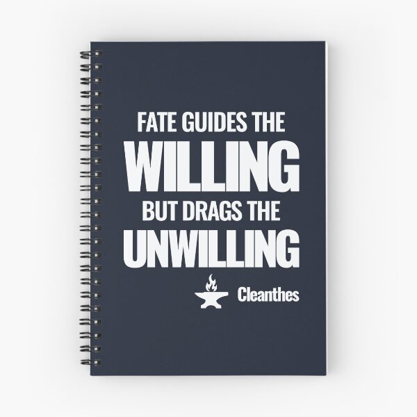 Item preview, Fate Guides the Willing but Drags the Unwilling - Cleanthes - Bold Stoic Quote - Light Version designed and sold by Stoic Core.