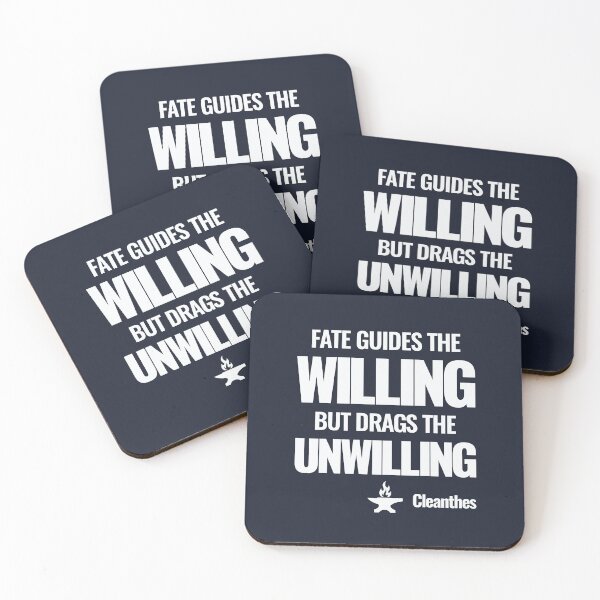 Item preview, Fate Guides the Willing but Drags the Unwilling - Cleanthes - Bold Stoic Quote - Light Version designed and sold by Stoic Core.