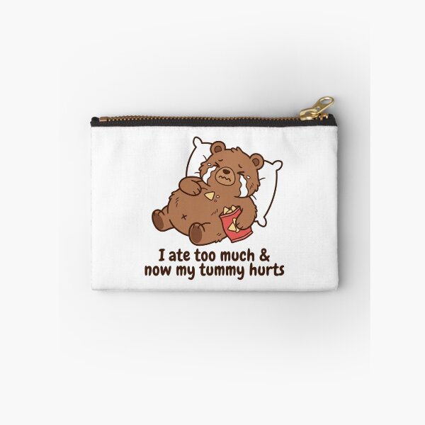 Item preview, I Ate Too Much Tummy Hurts Crying Bear Funny Food Coma Snack Regret Quote Meme designed and sold by raedattia.