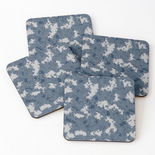 Item preview, Winter Camo Poster Edges Camouflage Patterns in Blue Shades designed and sold by ShopieHome.