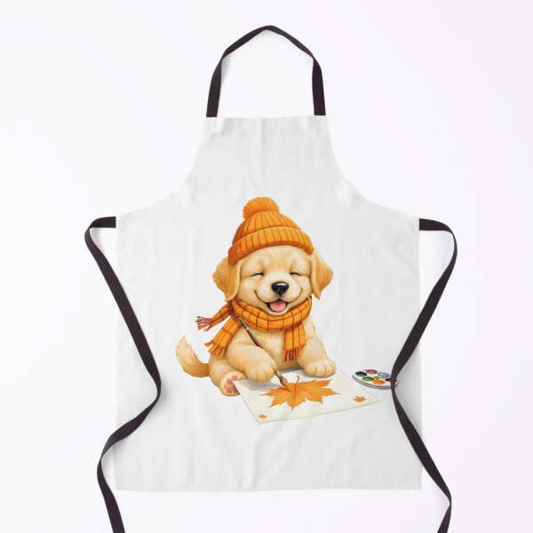 Item preview, Cute Autumn Golden Retriever Puppy Art designed and sold by Kedspicedesign.
