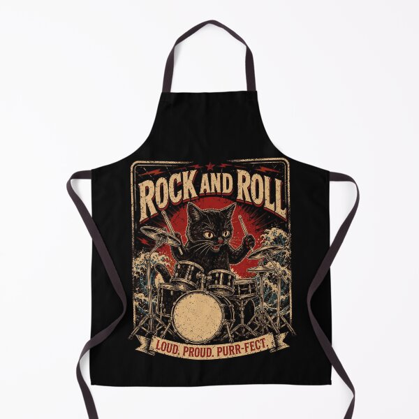 Item preview, Rock And Roll Cat Heavy Metal Funny Cat Drummer designed and sold by andre-hollow.