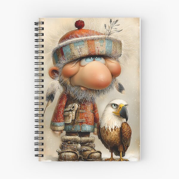 Item preview, Whimsical Character with Eagle in Winter Scene designed and sold by Artessie.
