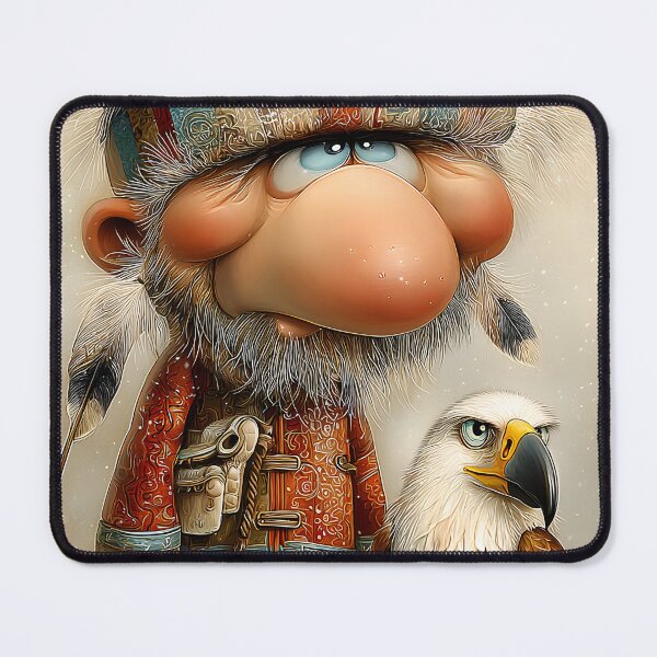 Item preview, Whimsical Character with Eagle in Winter Scene designed and sold by Artessie.