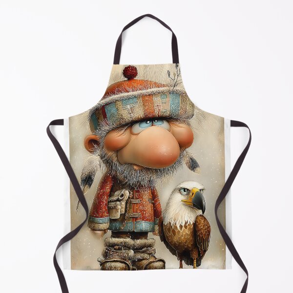Item preview, Whimsical Character with Eagle in Winter Scene designed and sold by Artessie.