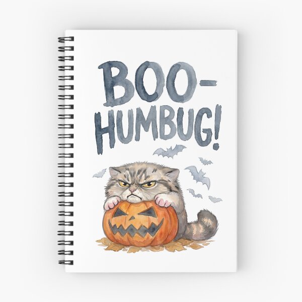 Item preview, Boo-Humbug Grumpy Pallas Cat Halloween Pumpkin Watercolor designed and sold by PawtopiaArt.